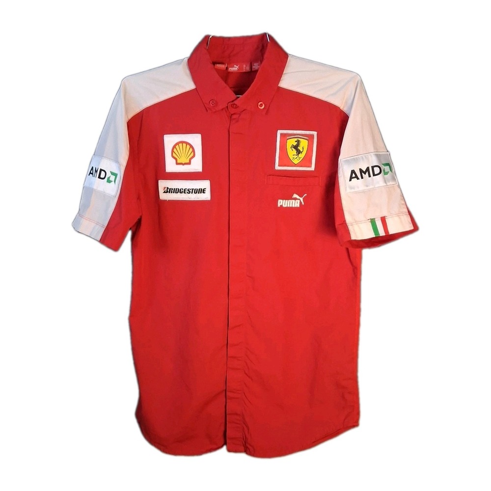 Ferrari Scuderia X Pima Small 2008 F1 Team Red / White Short Sleeve Pits Shirt